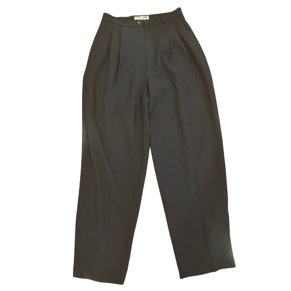 Vintage Focus 2000 by Charles Glueck Pleated Pants sz 10 Navy High Rise Trouser
